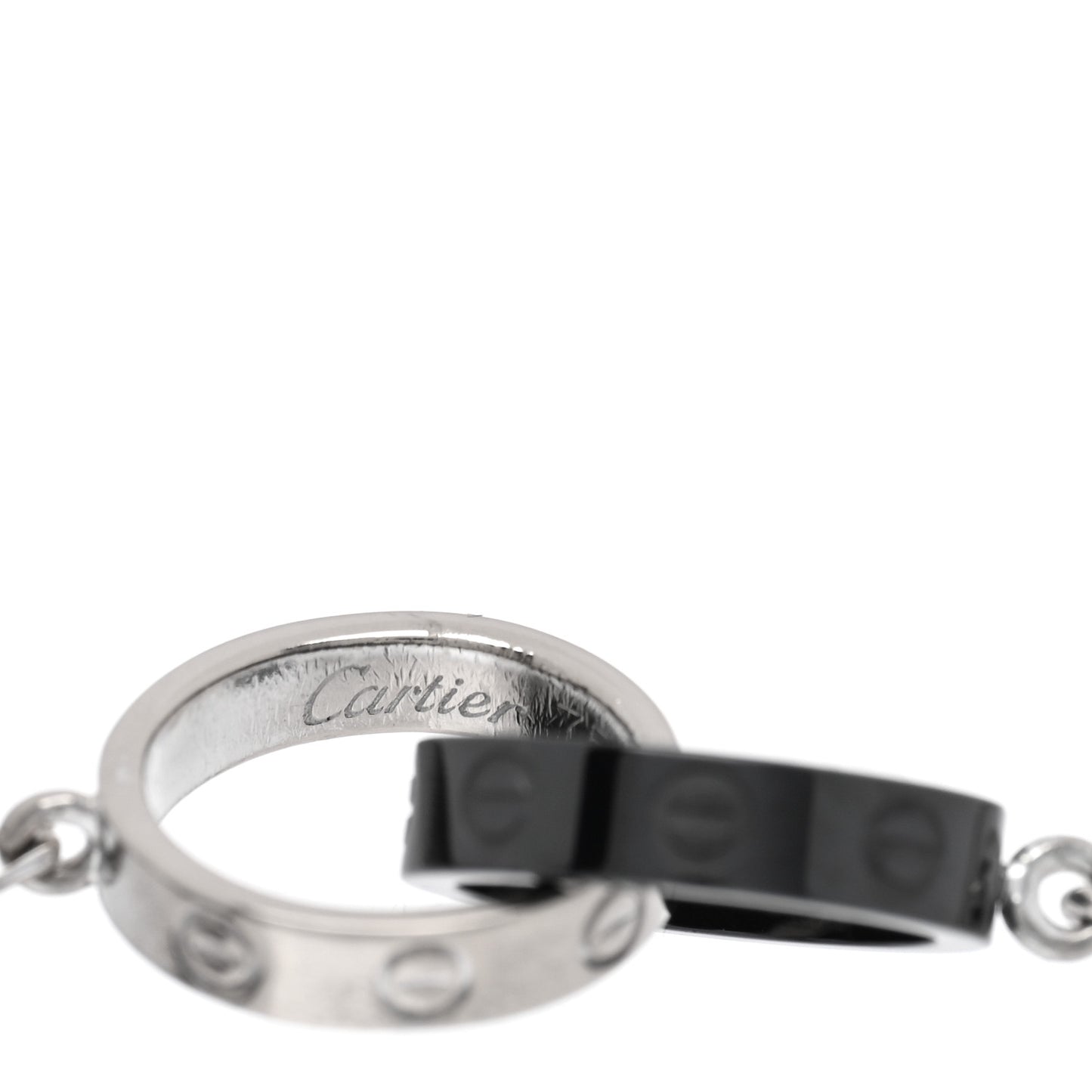 18K White Gold Black Ceramic Interlocking LOVE Bracelet