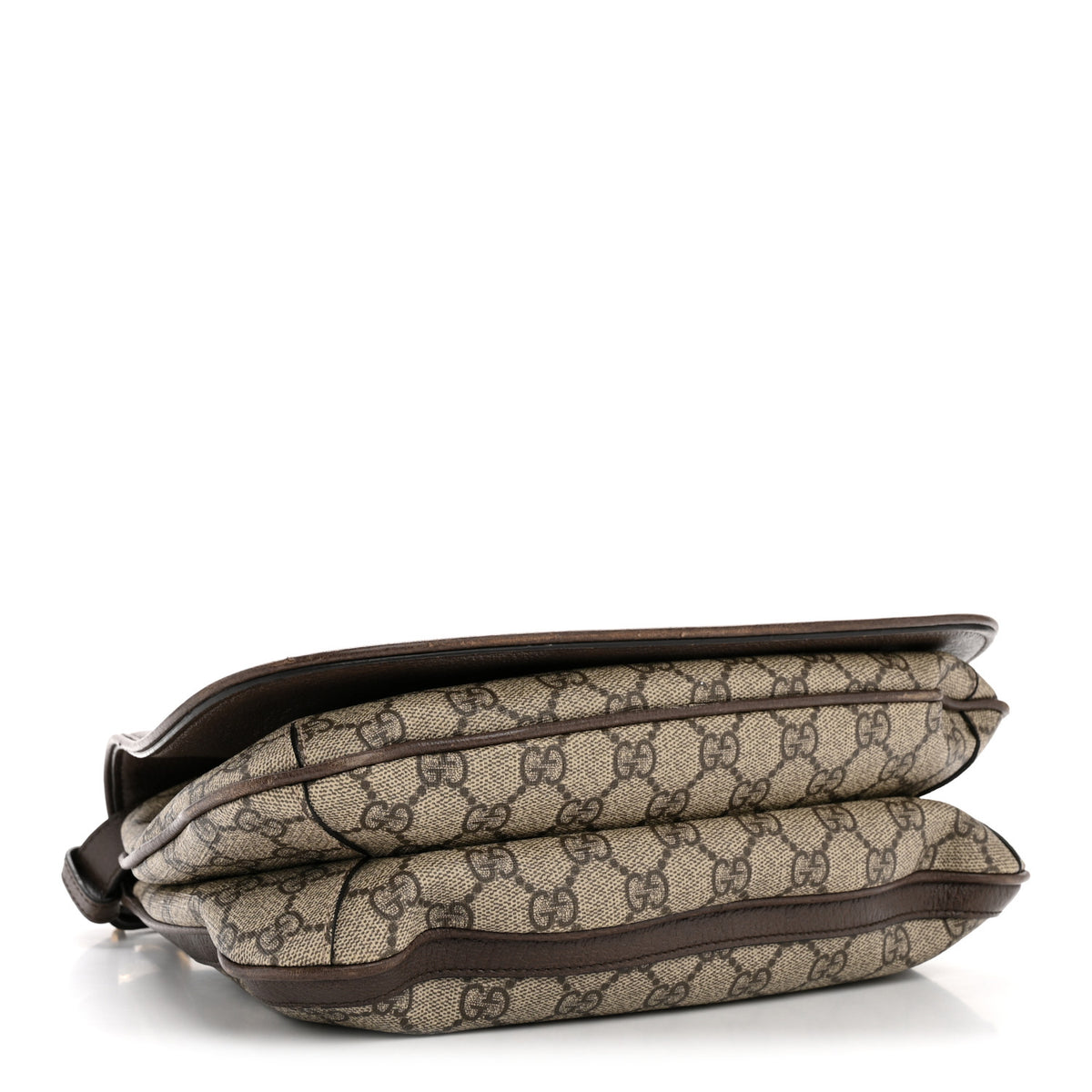 Gucci GG Supreme Monogram Textured Dollar Calfskin Web Medium Blondie Shoulder Flap Bag Beige Ebony New Acero 4 of 13
