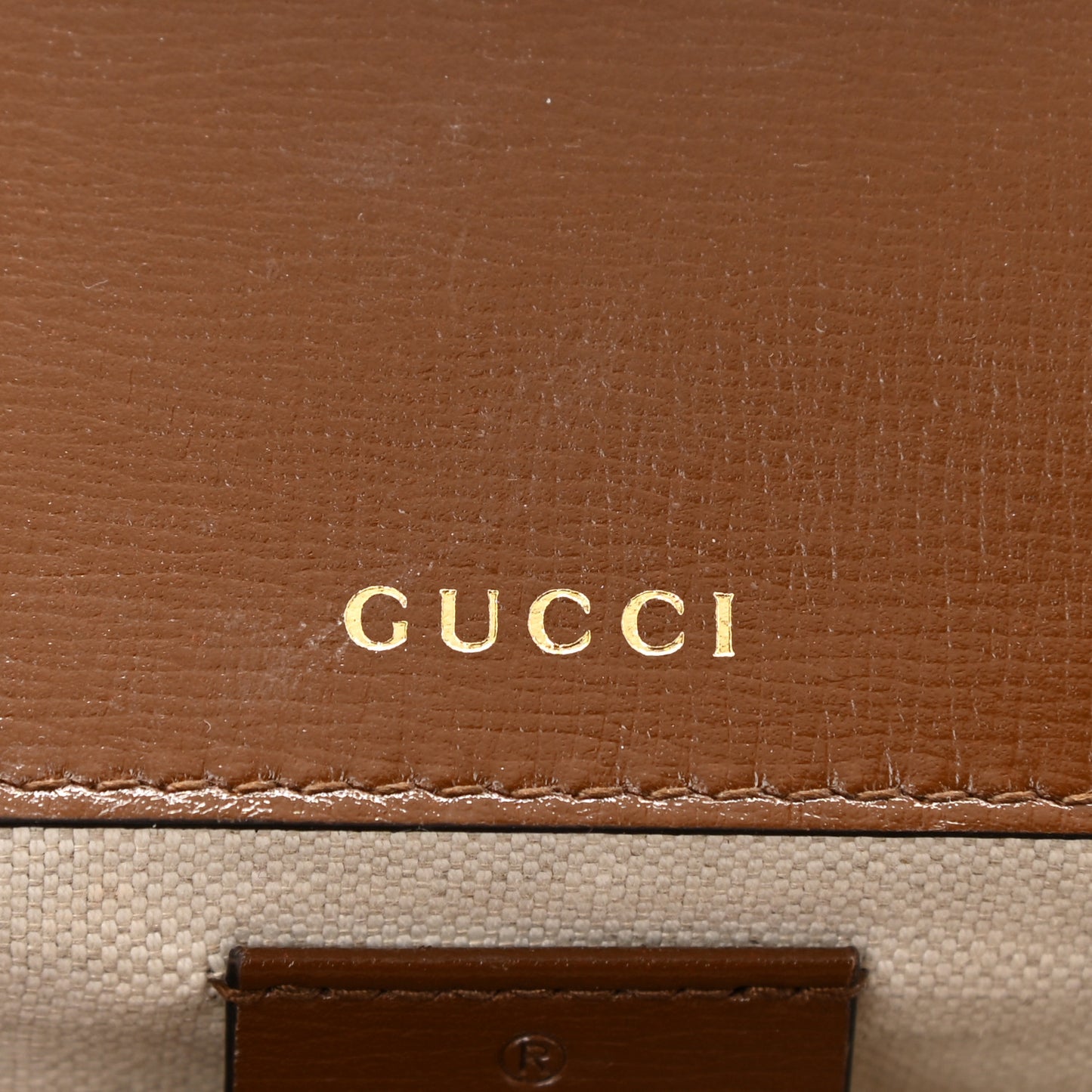 GG Supreme Monogram Web Mini Horsebit 1955 Shoulder Bag Beige Brown Sugar