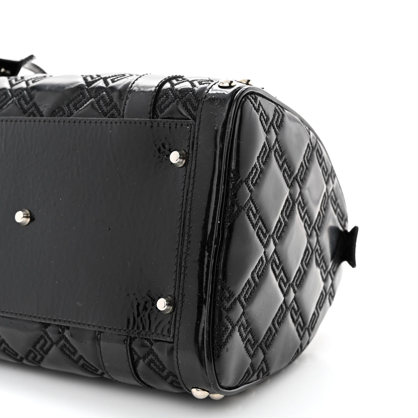 Patent Quilted Snap Out Of It Bag Black
