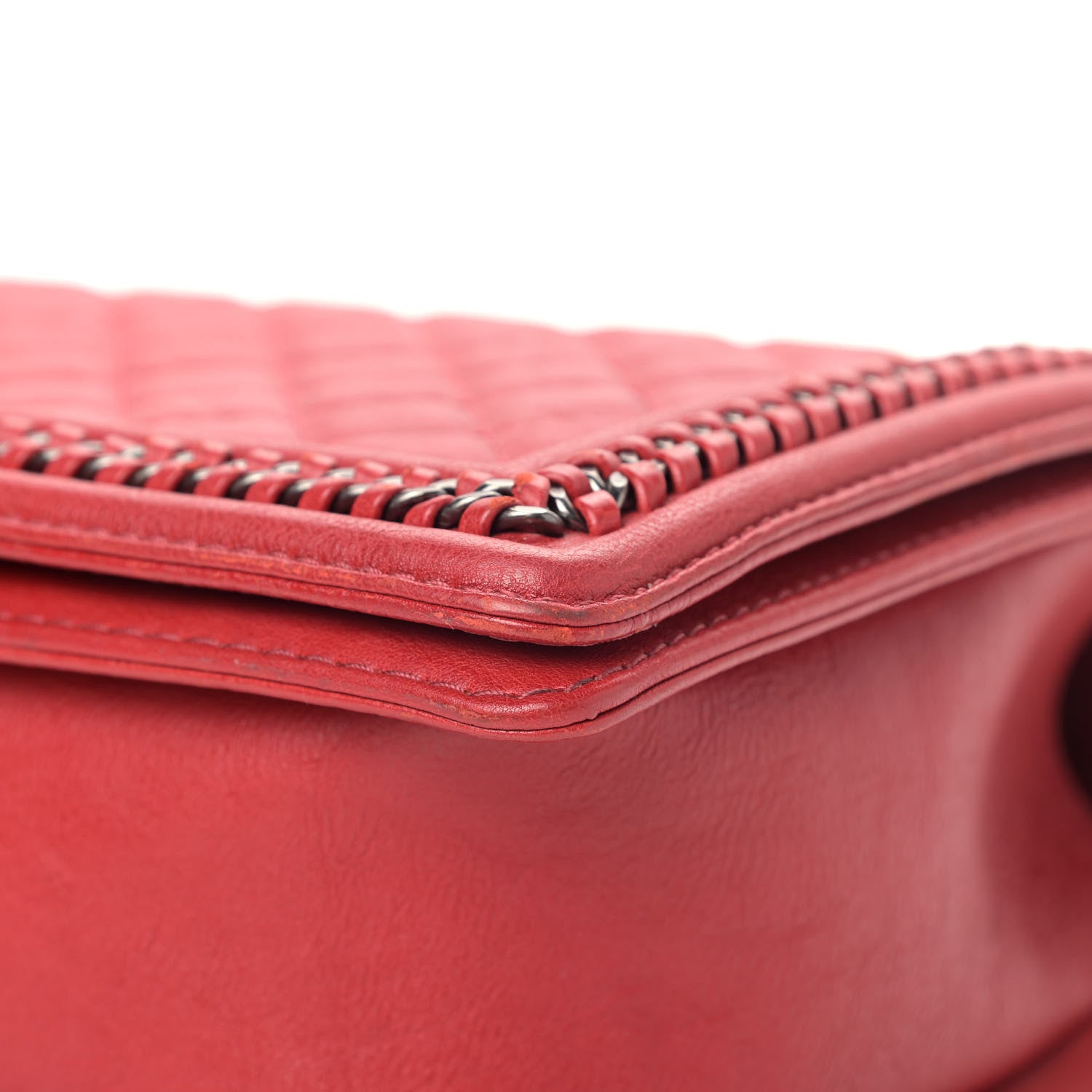 Chanel Calfskin Quilted New Medium Boy Top Handle Flap Red 11 of 14
