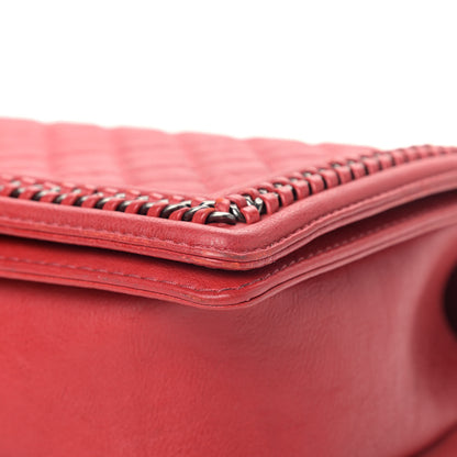 Chanel Calfskin Quilted New Medium Boy Top Handle Flap Red 11 of 14