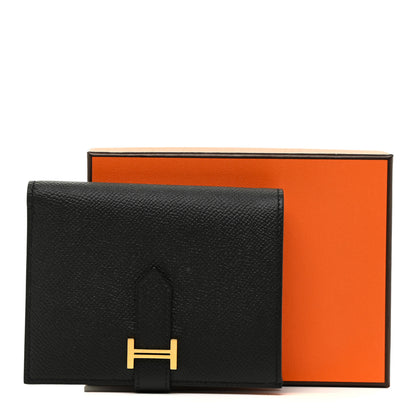 Hermes Epsom Bearn Compact Wallet Black 11 of 11