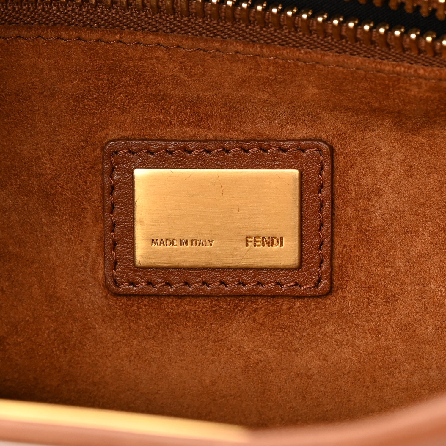 Fendi Vitello Suede Medium Peekaboo Iconic Satchel Cuoio Rame Moro 7 of 20