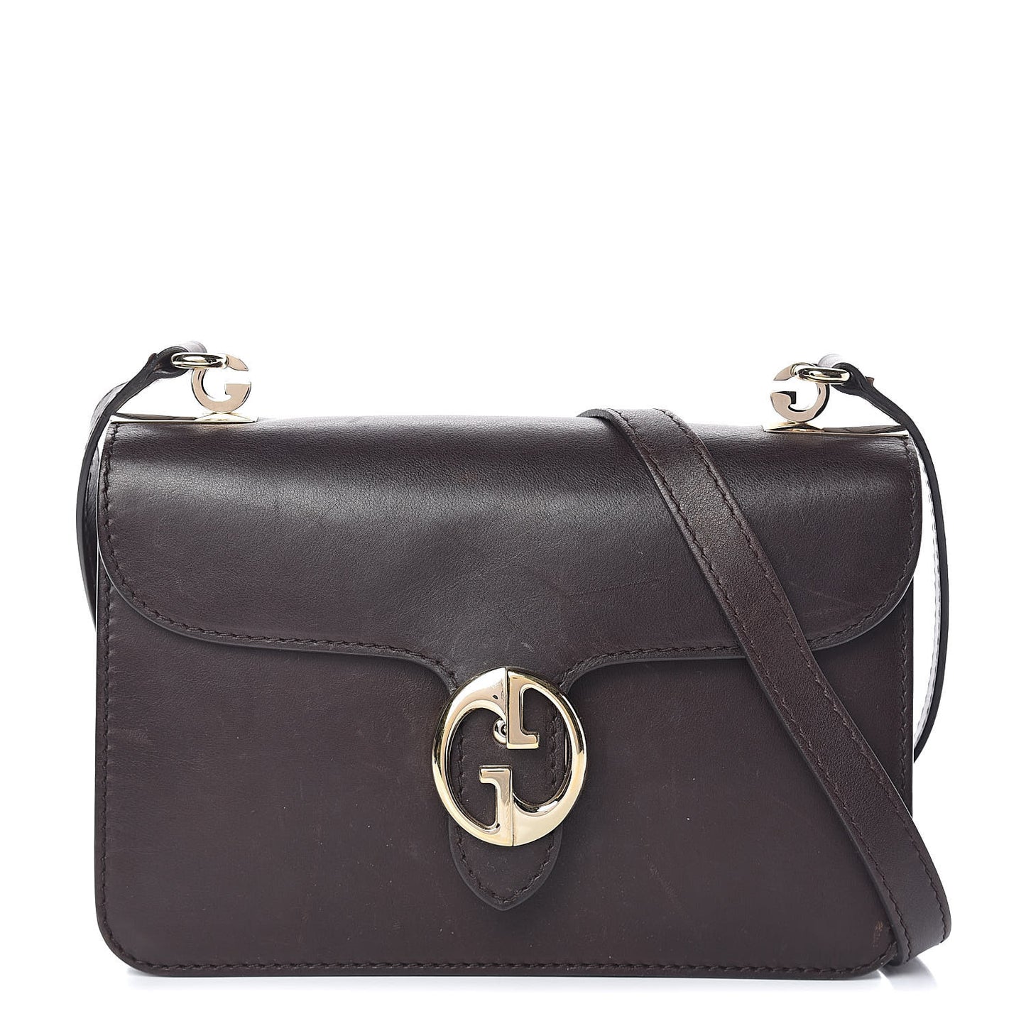 Calfskin Medium 1973 Shoulder Flap Bag Dark Brown