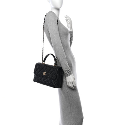Chanel Lambskin Quilted Medium Trendy CC Flap Dual Handle Bag Black 2 of 11