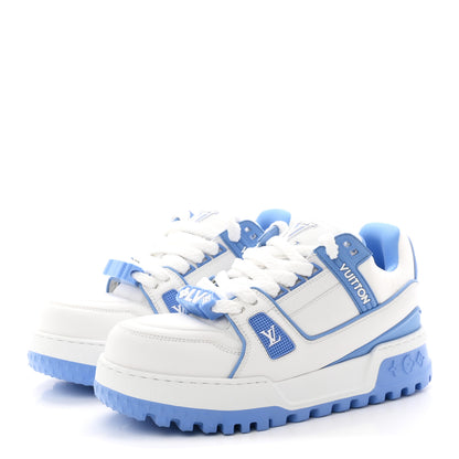 Louis Vuitton Calfskin Womens LV Trainer Maxi Sneakers 38 Bleu Ciel 4 of 12