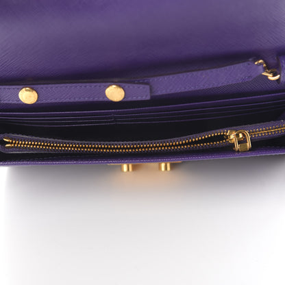 Prada Saffiano Lux Sound Wallet On Chain Viola 4 of 8
