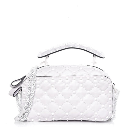 Valentino Garavani Lambskin Free Rockstud Spike Camera Bag Optic White 1 of 7