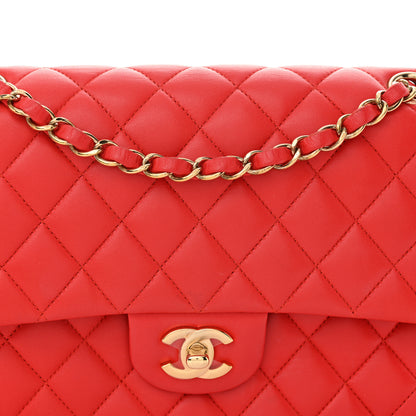 Chanel Lambskin Quilted Medium Double Flap Red 8 of 10
