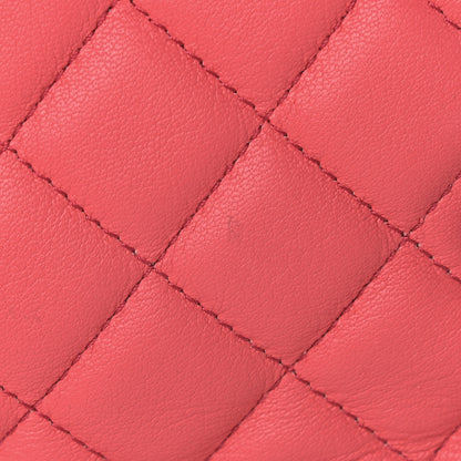 Chanel Lambskin Quilted Large Natural CC Flap Dark Pink 13 of 15