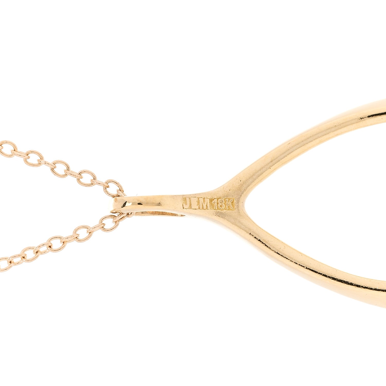 Jennifer Meyer 18K Yellow Gold Diamond Wishbone Pendant Necklace 5 of 5