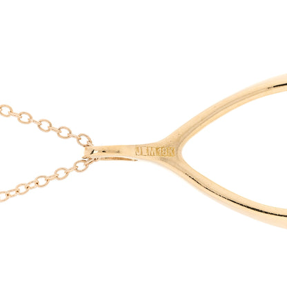 Jennifer Meyer 18K Yellow Gold Diamond Wishbone Pendant Necklace 5 of 5
