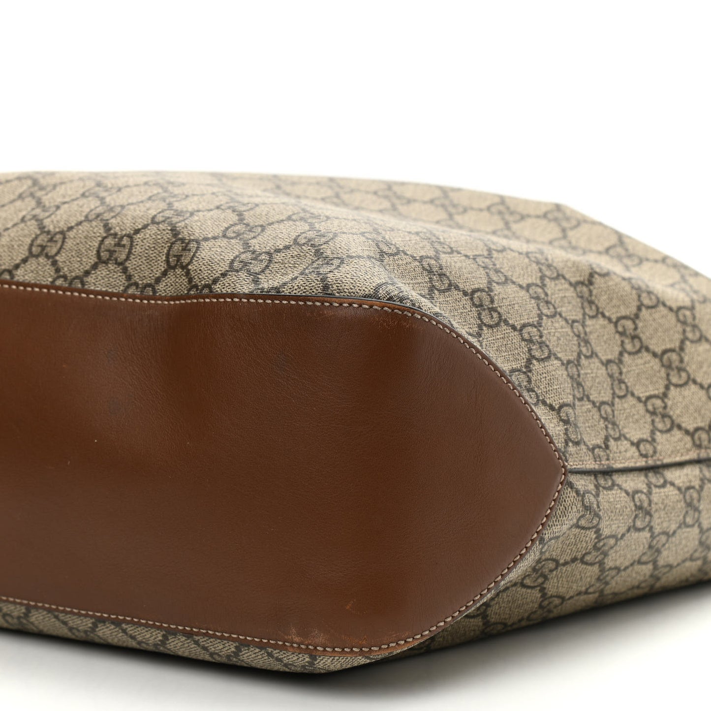 GG Supreme Monogram Large Linea A Hobo Light Brown