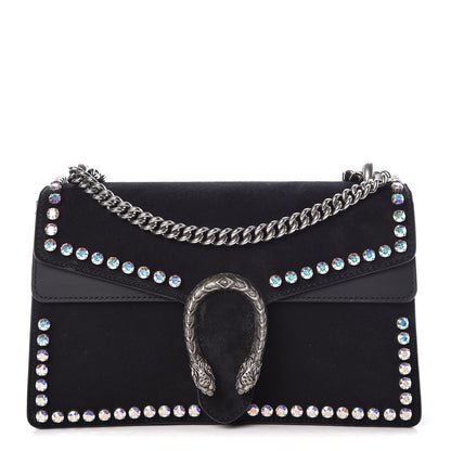 Gucci Suede Crystal Small Dionysus Shoulder Bag Black 1 of 10