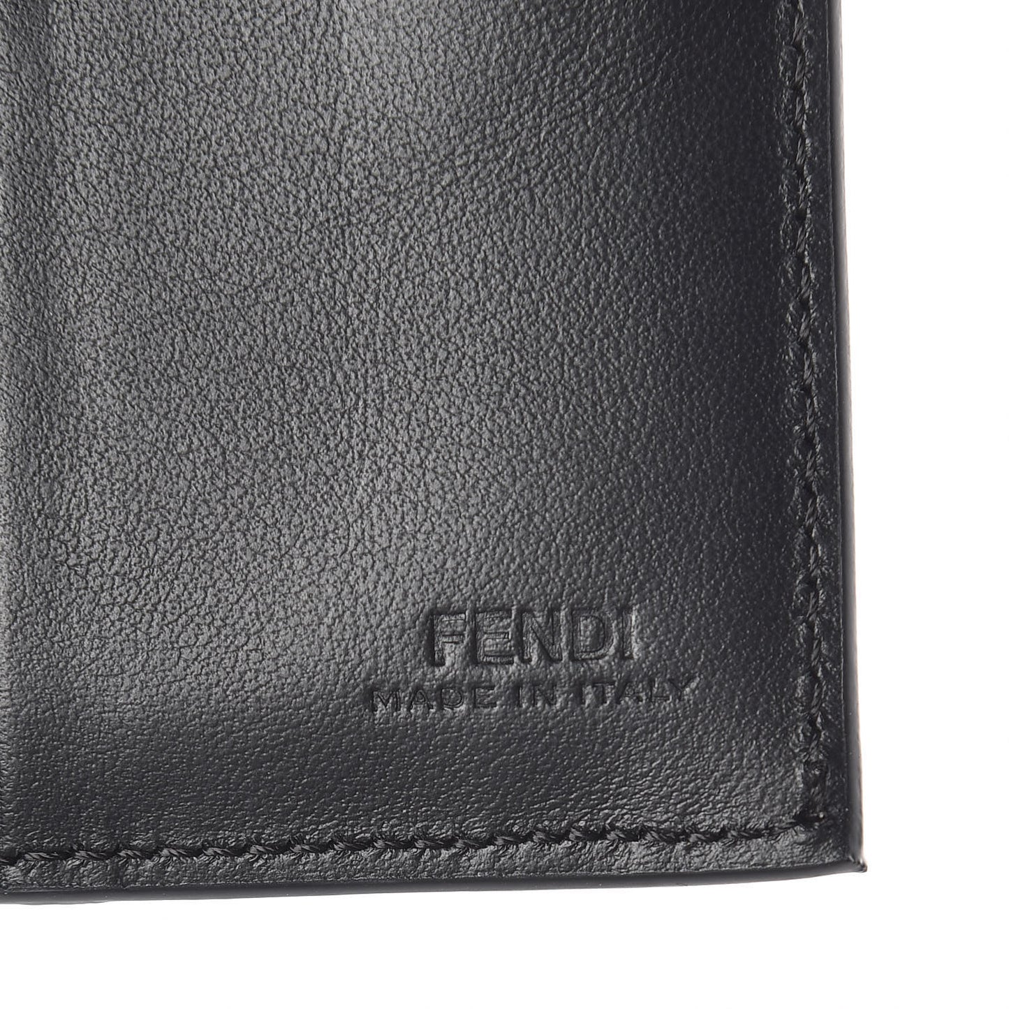 Vitello Liberty Lucido F is Fendi Compact Bi-Fold Wallet Black