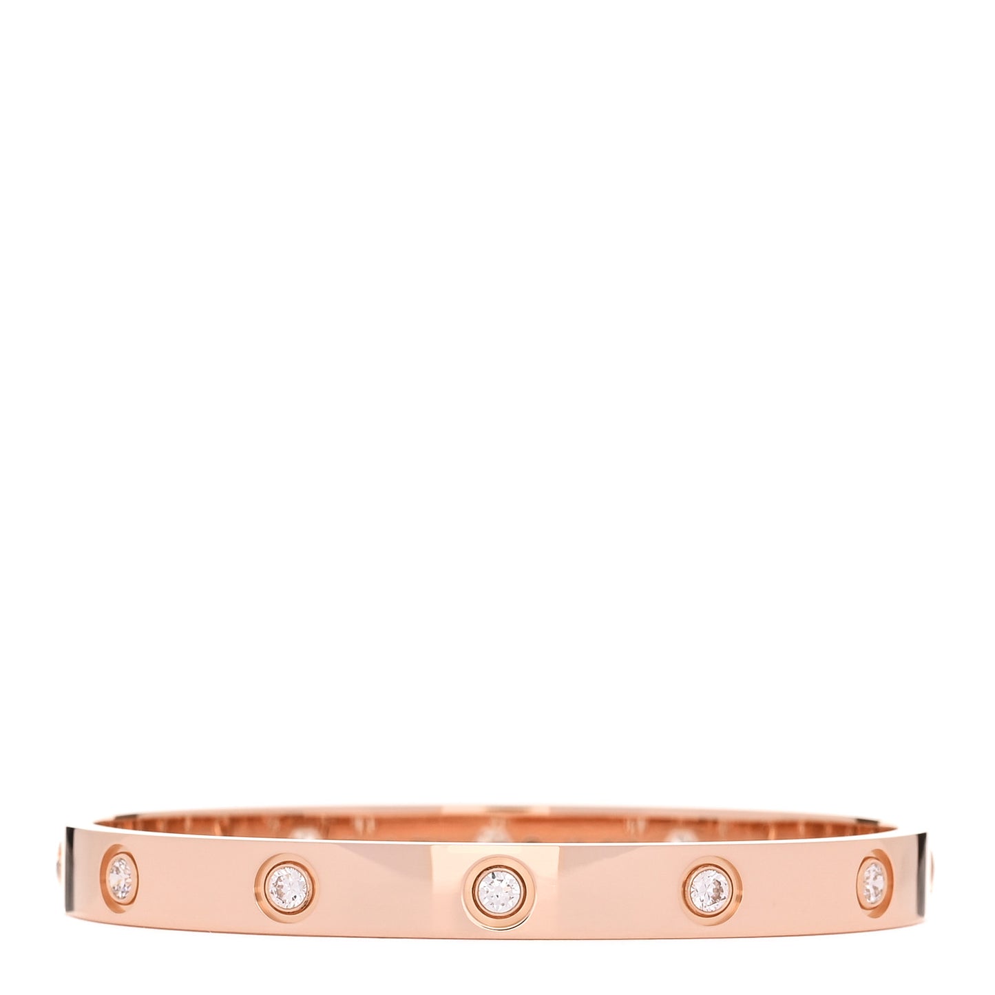 18K Pink Gold 10 Diamond LOVE Bracelet 16