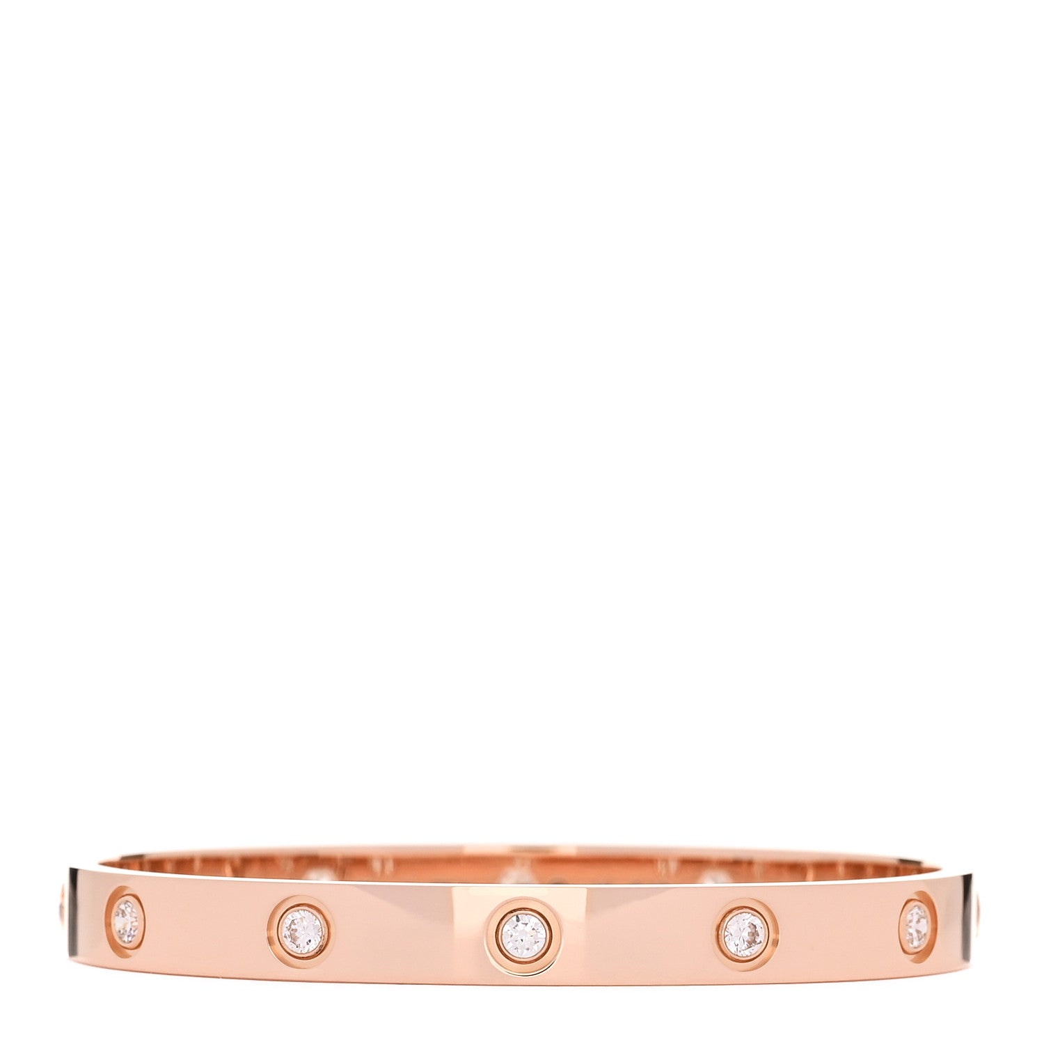 Cartier 18K Pink Gold 10 Diamond LOVE Bracelet 16 1 of 6