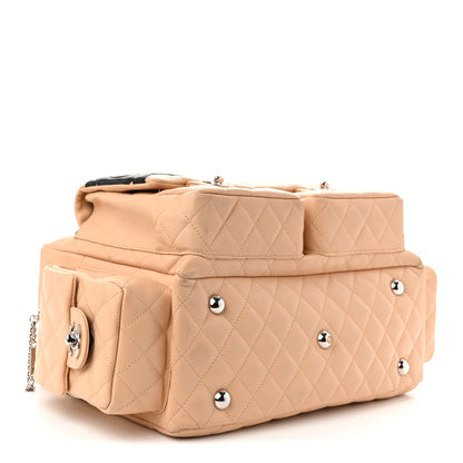 Chanel Calfskin Quilted Large Cambon Multipocket Reporter Beige Black 4 of 10