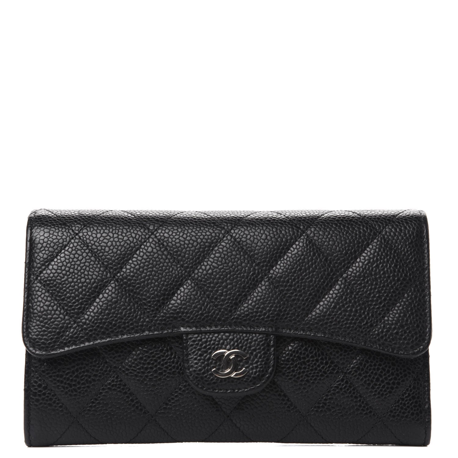 Chanel Caviar Quilted Long Flap Wallet Black 1 of 7