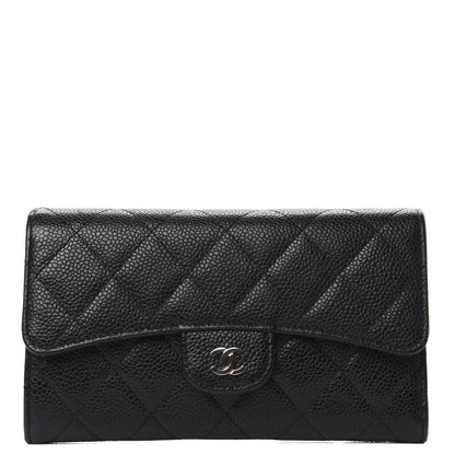 Chanel Caviar Quilted Long Flap Wallet Black 1 of 7