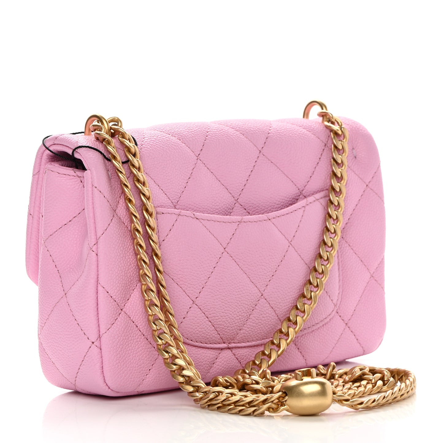 Caviar Quilted Mini Rectangular Sweetheart Flap Lilac