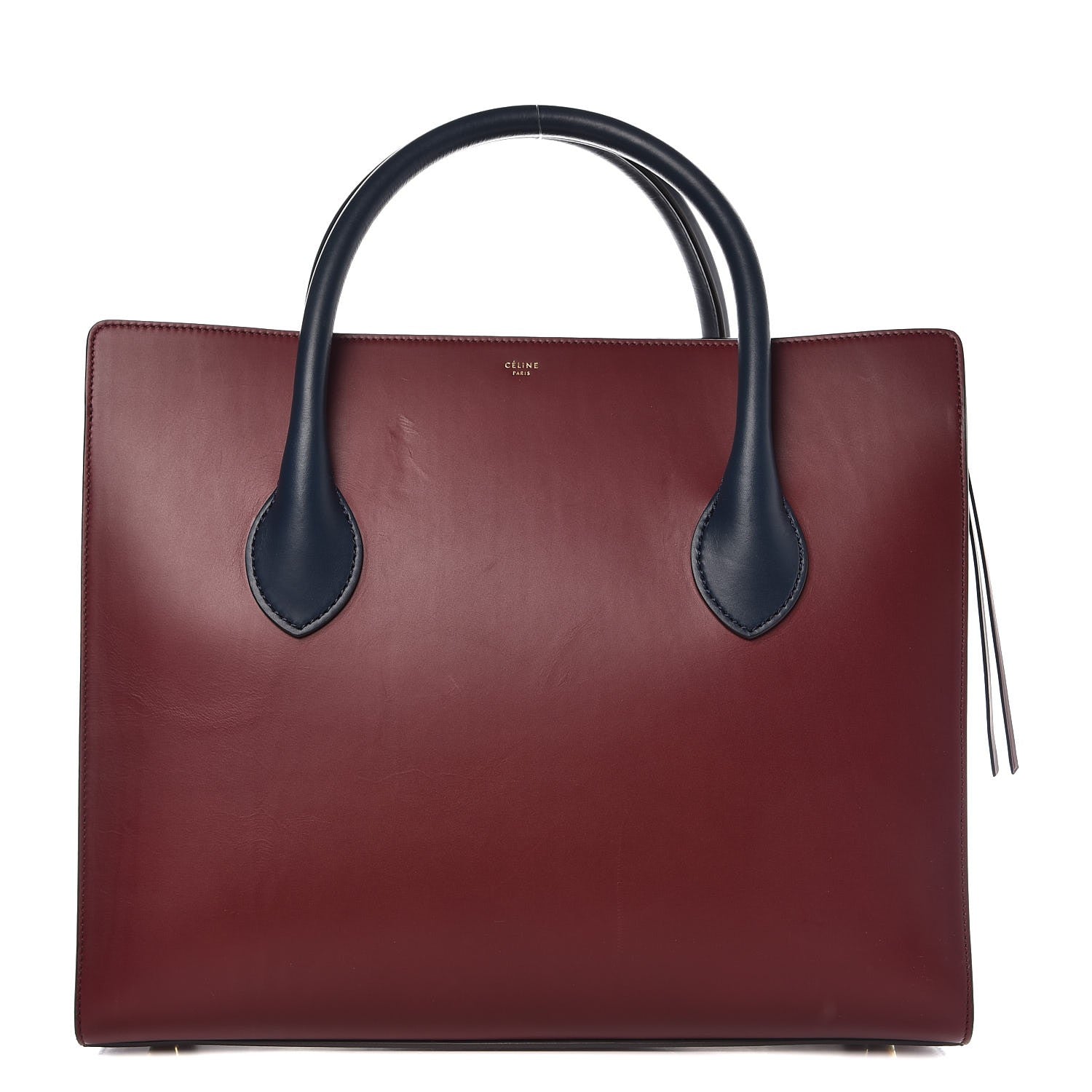 Celine Calfskin Boxy Tote Burgundy 1 of 11