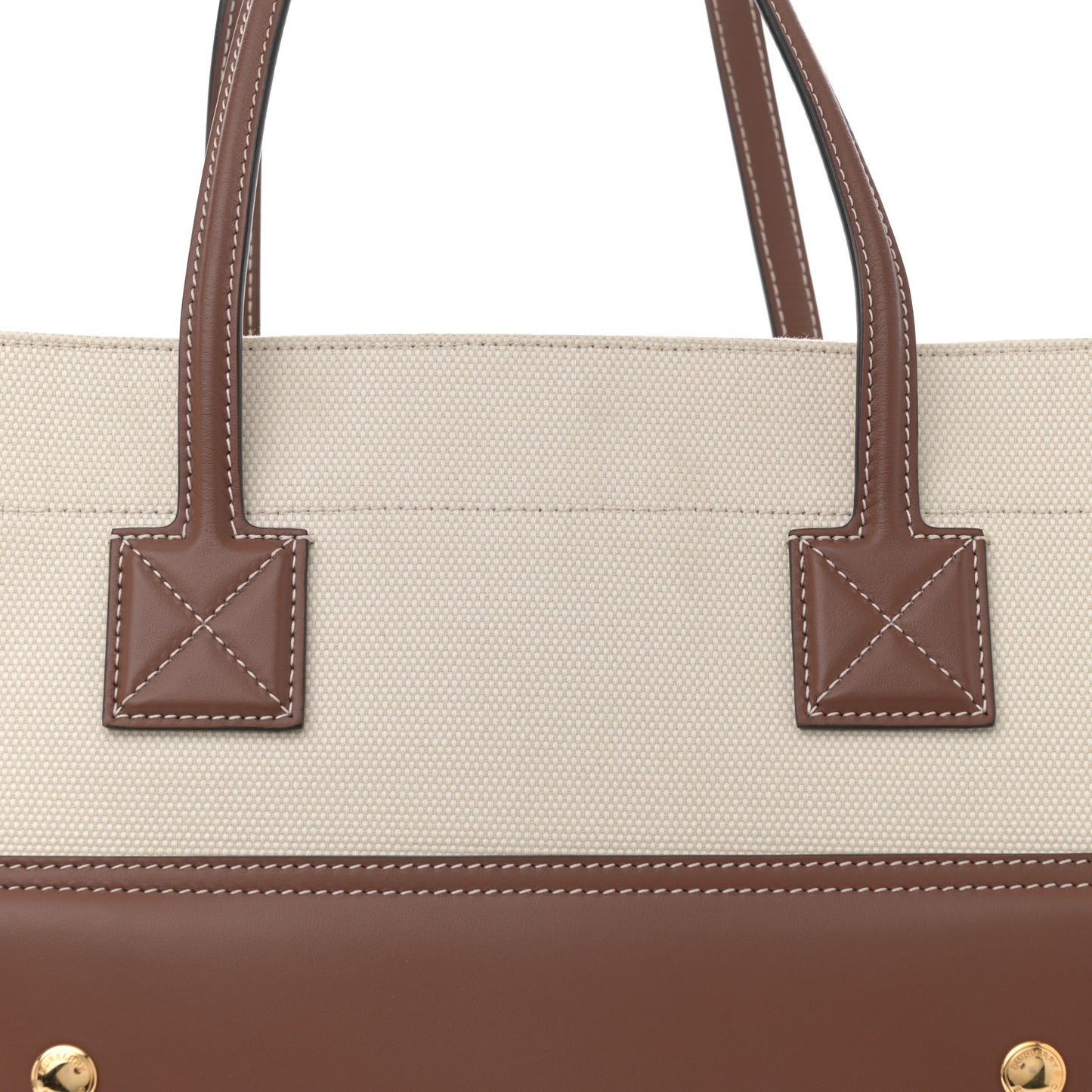 Canvas Smooth Calfskin Medium Two Tone Freya Tote Brown