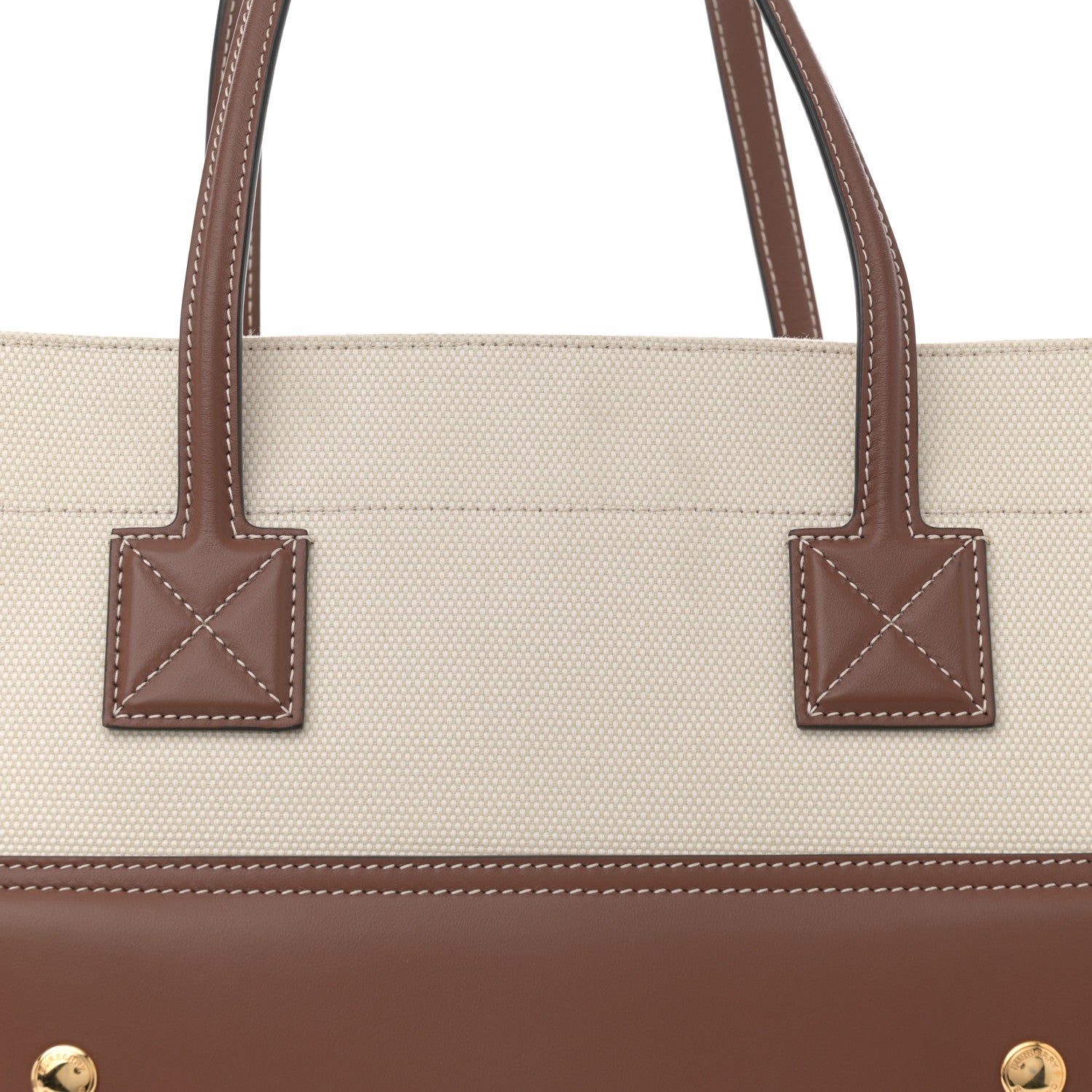 Burberry Canvas Smooth Calfskin Medium Two Tone Freya Tote Brown 8 of 12
