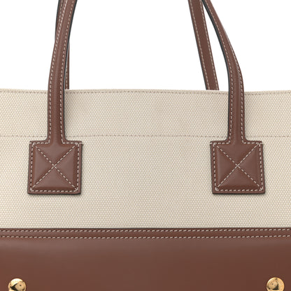 Burberry Canvas Smooth Calfskin Medium Two Tone Freya Tote Brown 8 of 12