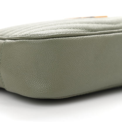 Saint Laurent Grain De Poudre Matelasse Monogram Mini Lou Camera Bag Light Sage 9 of 10