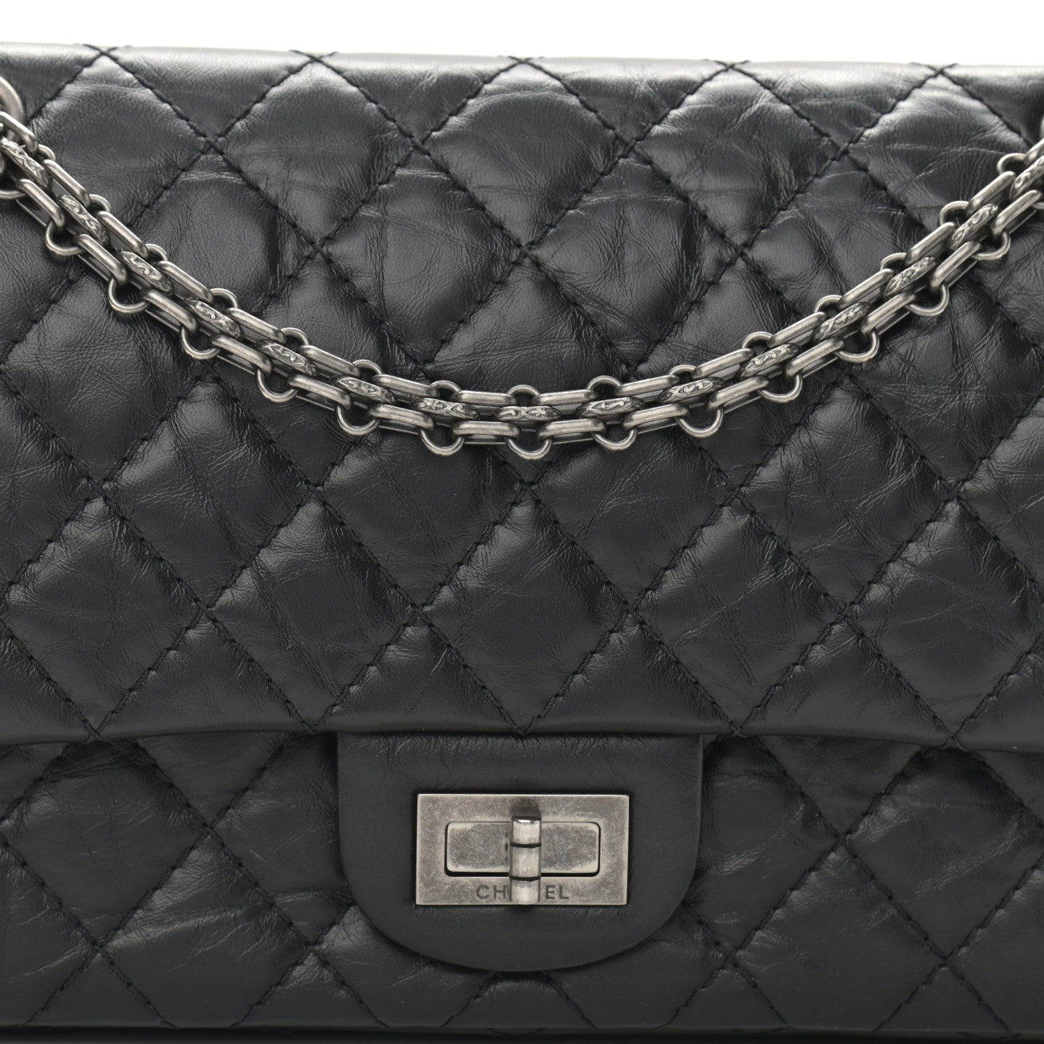 Chanel Aged Calfskin Quilted 2.55 Reissue 225 Flap Black 8 of 12