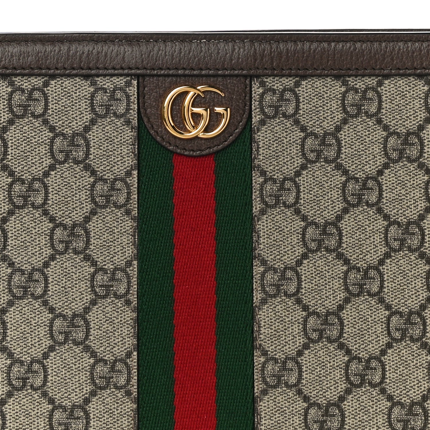 Gucci GG Supreme Monogram Web Ophidia Pouch Brown 8 of 14
