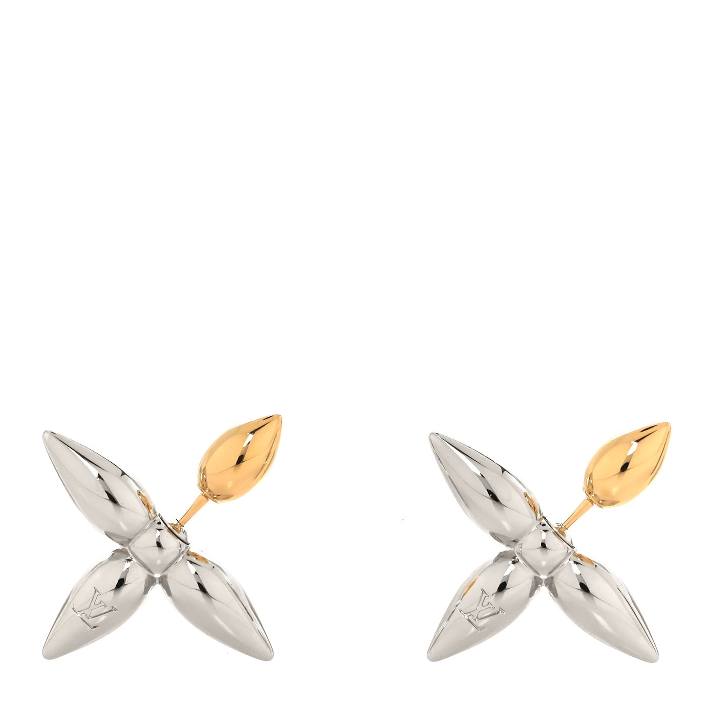 Metal Louisette Earrings Silver Gold