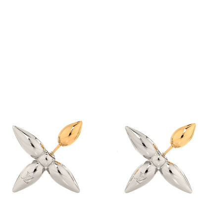 Louis Vuitton Metal Louisette Earrings Silver Gold 1 of 4