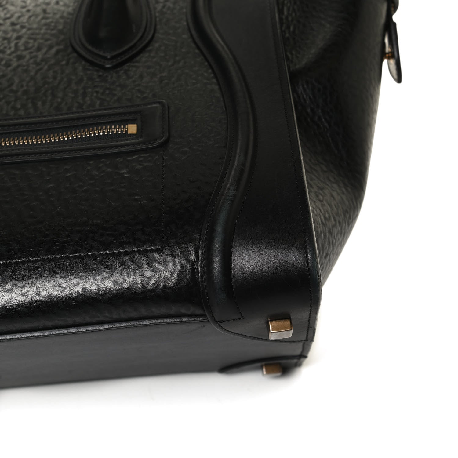 Celine Calfskin Astrakhan Embossed Mini Luggage Black 18 of 22