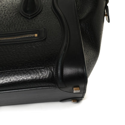 Celine Calfskin Astrakhan Embossed Mini Luggage Black 18 of 22