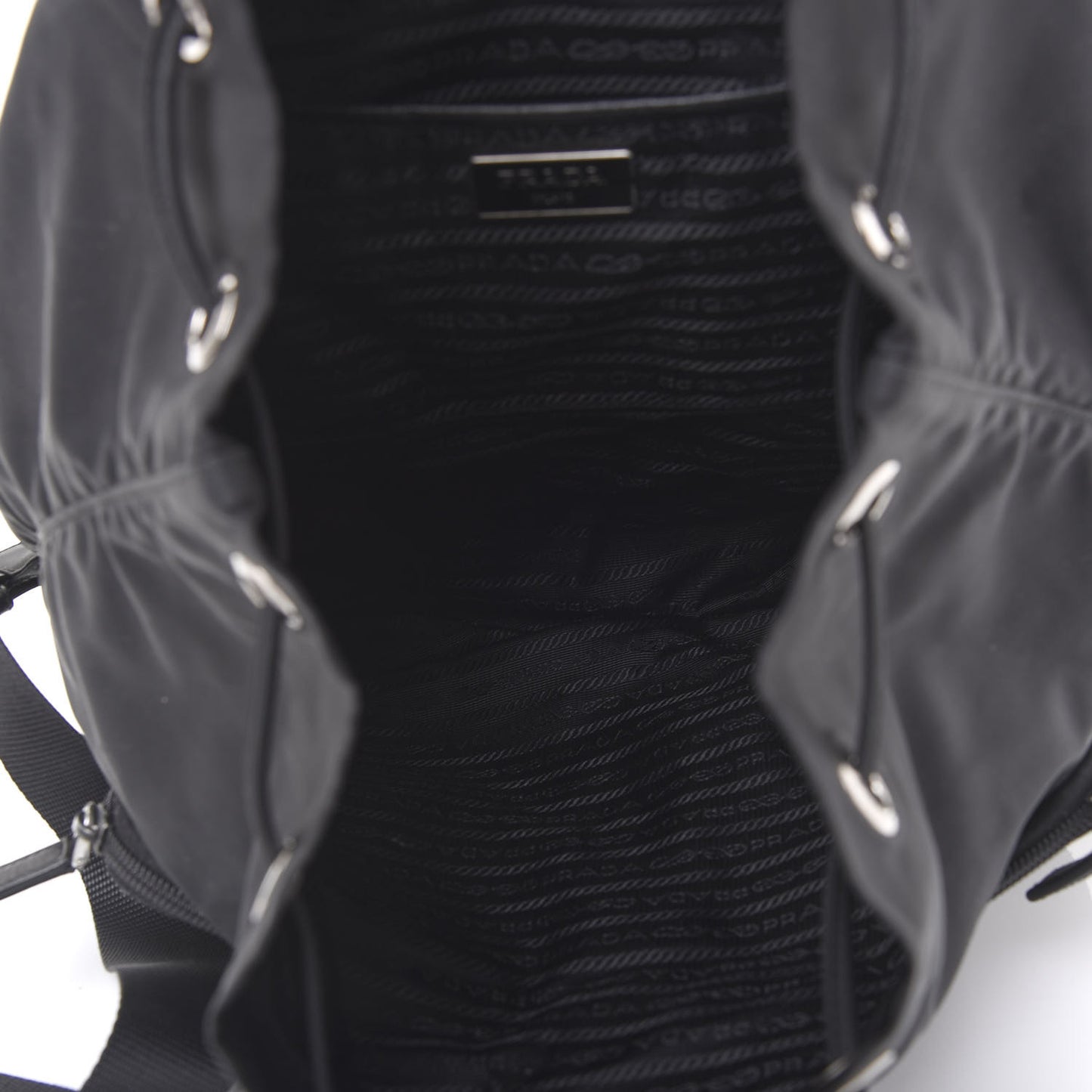 Nylon Vela Saffiano Backpack Black