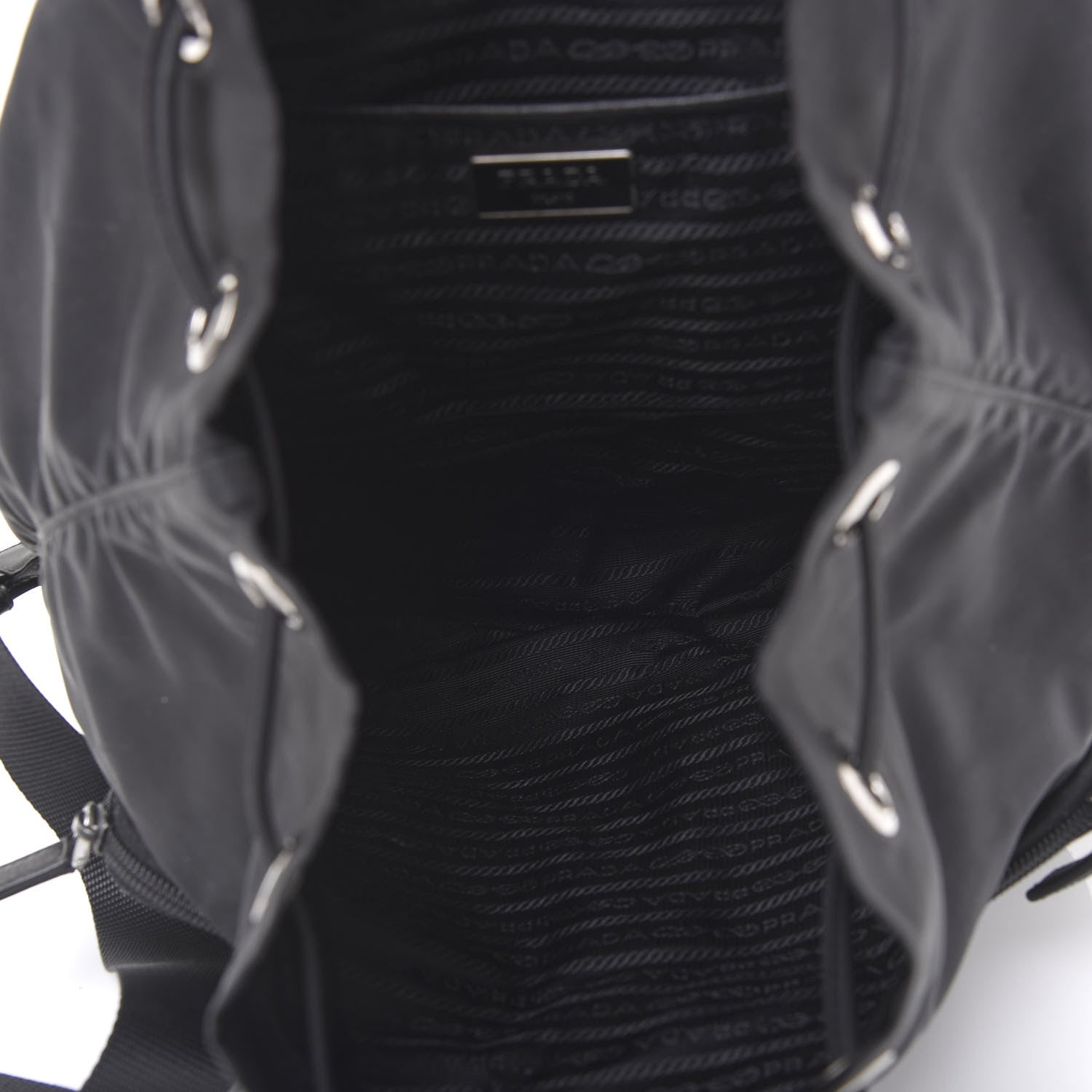 Prada Nylon Vela Saffiano Backpack Black 4 of 8