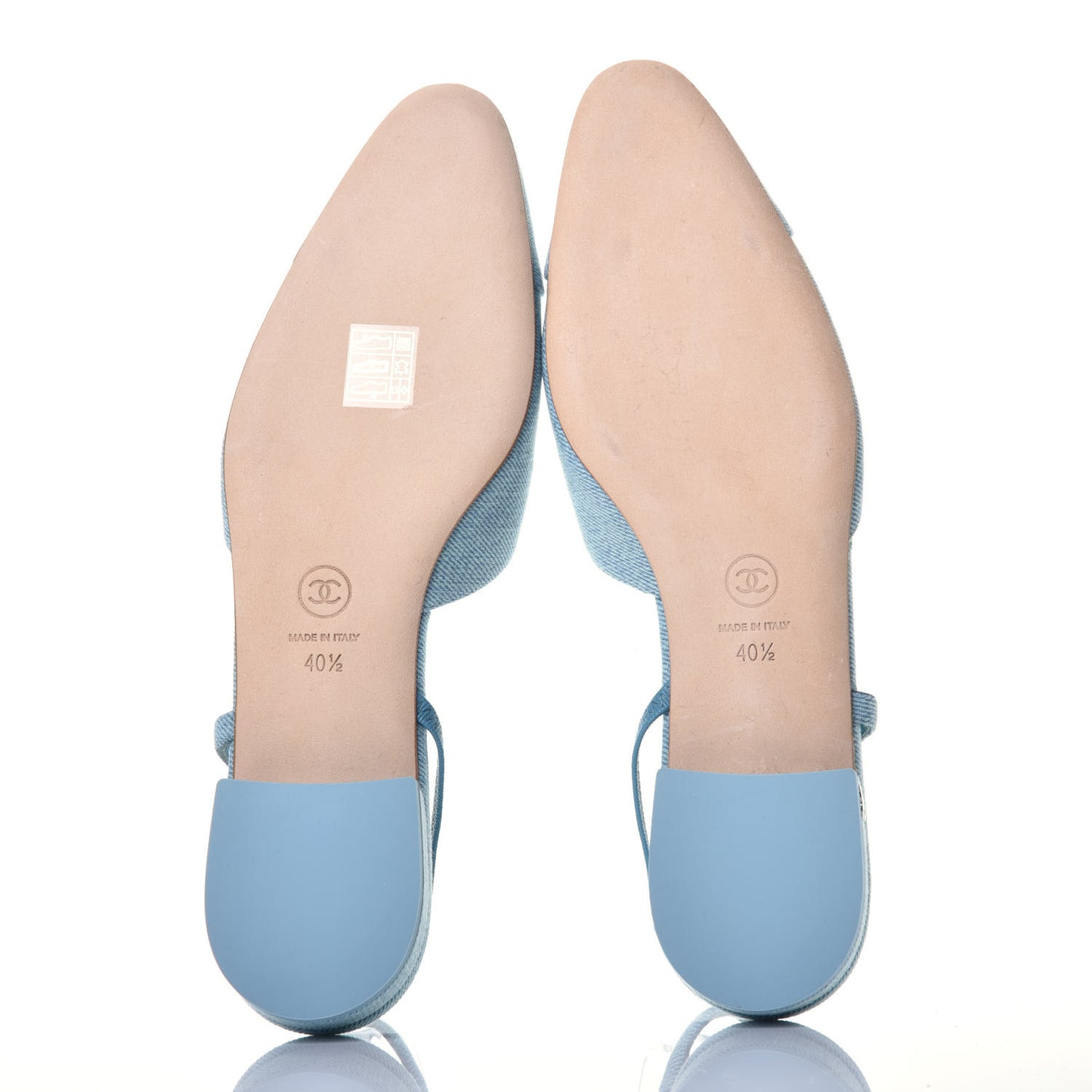 Denim Cap Toe CC Slingback Flats 40.5 Blue
