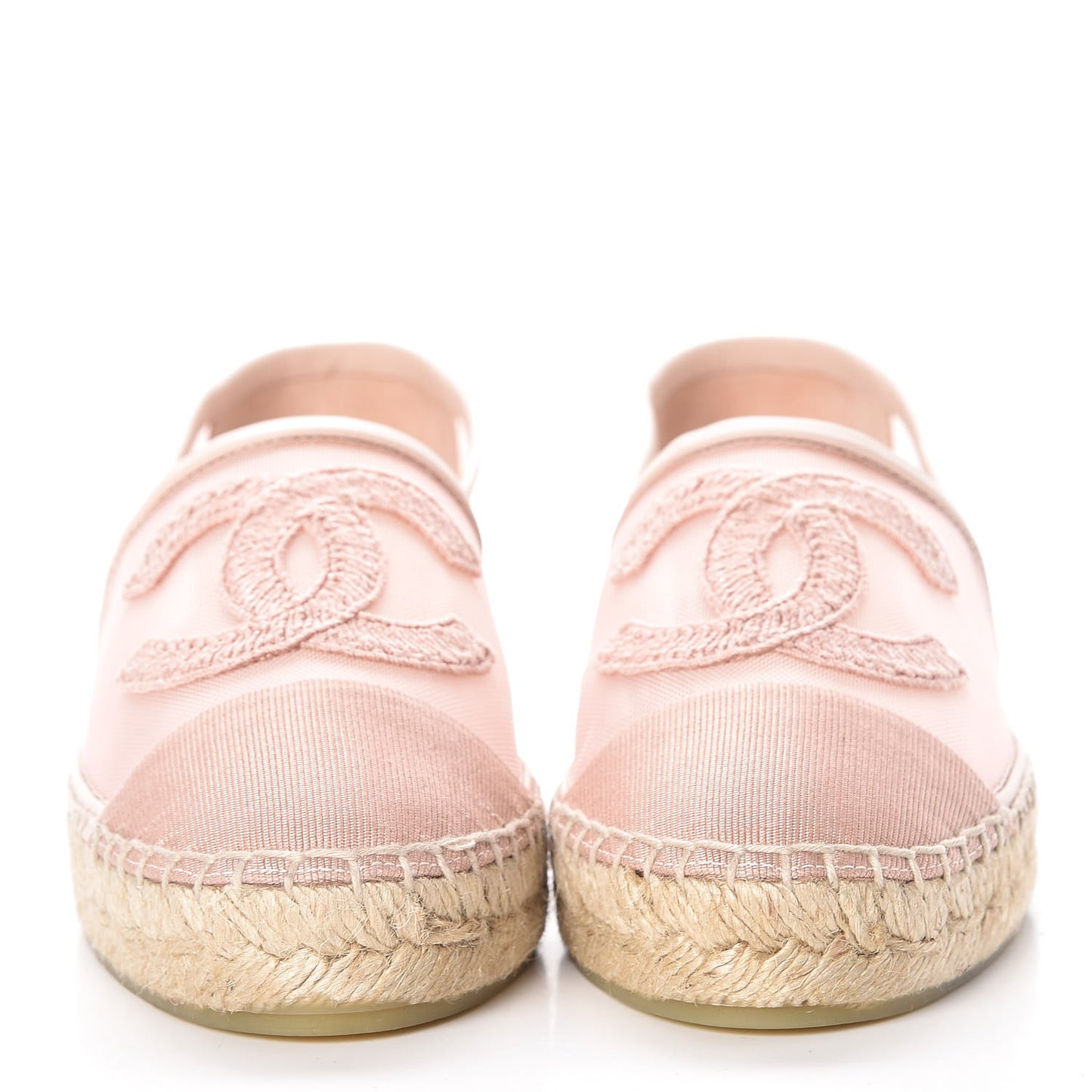 Mesh Grosgrain CC Espadrilles 36 Pink