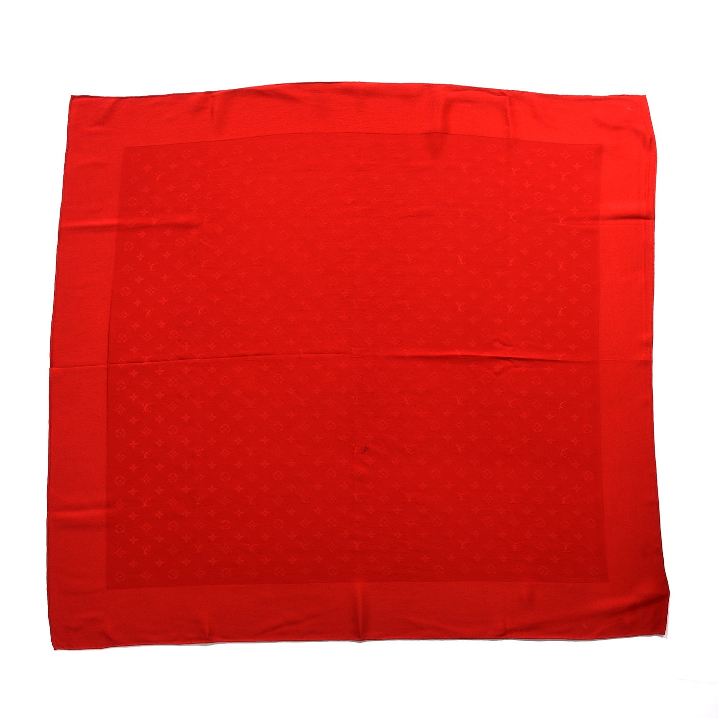 Silk Monogram Monaco Square Scarf Red