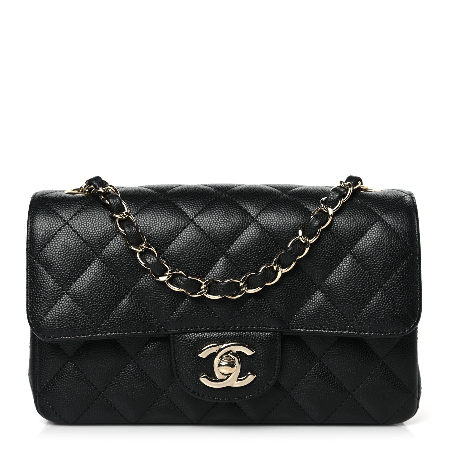 Caviar Quilted Mini Rectangular Flap Black