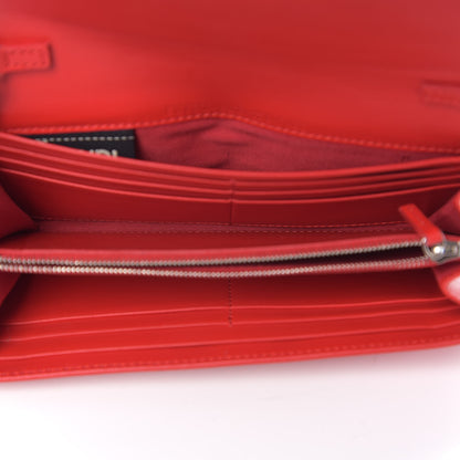 Fendi Vitello Liberty Century Lucido By The Way Continental Wallet On Chain Rosso 4 of 9
