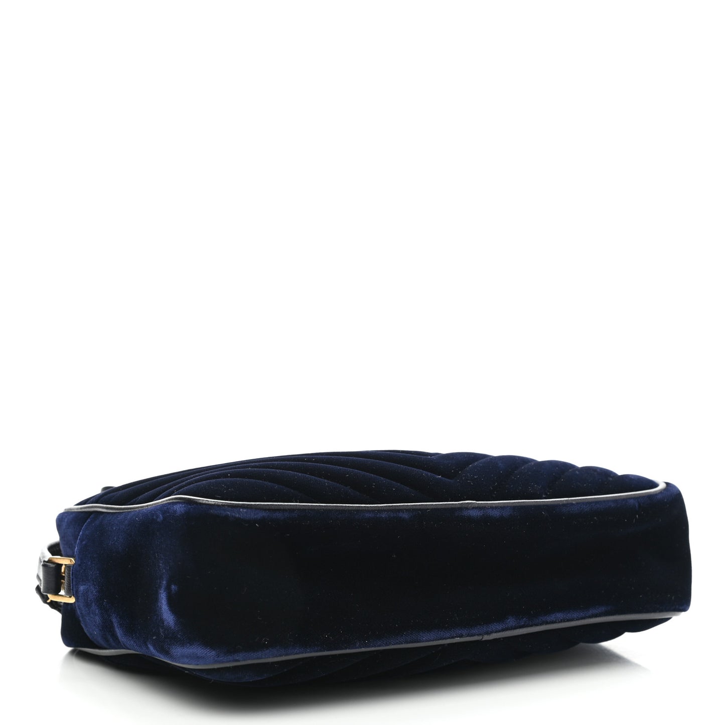 Velvet Matelasse Monogram Lou Camera Bag Navy