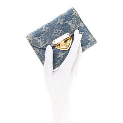 Louis Vuitton Denim Amelia Compact Wallet Blue 2 of 7