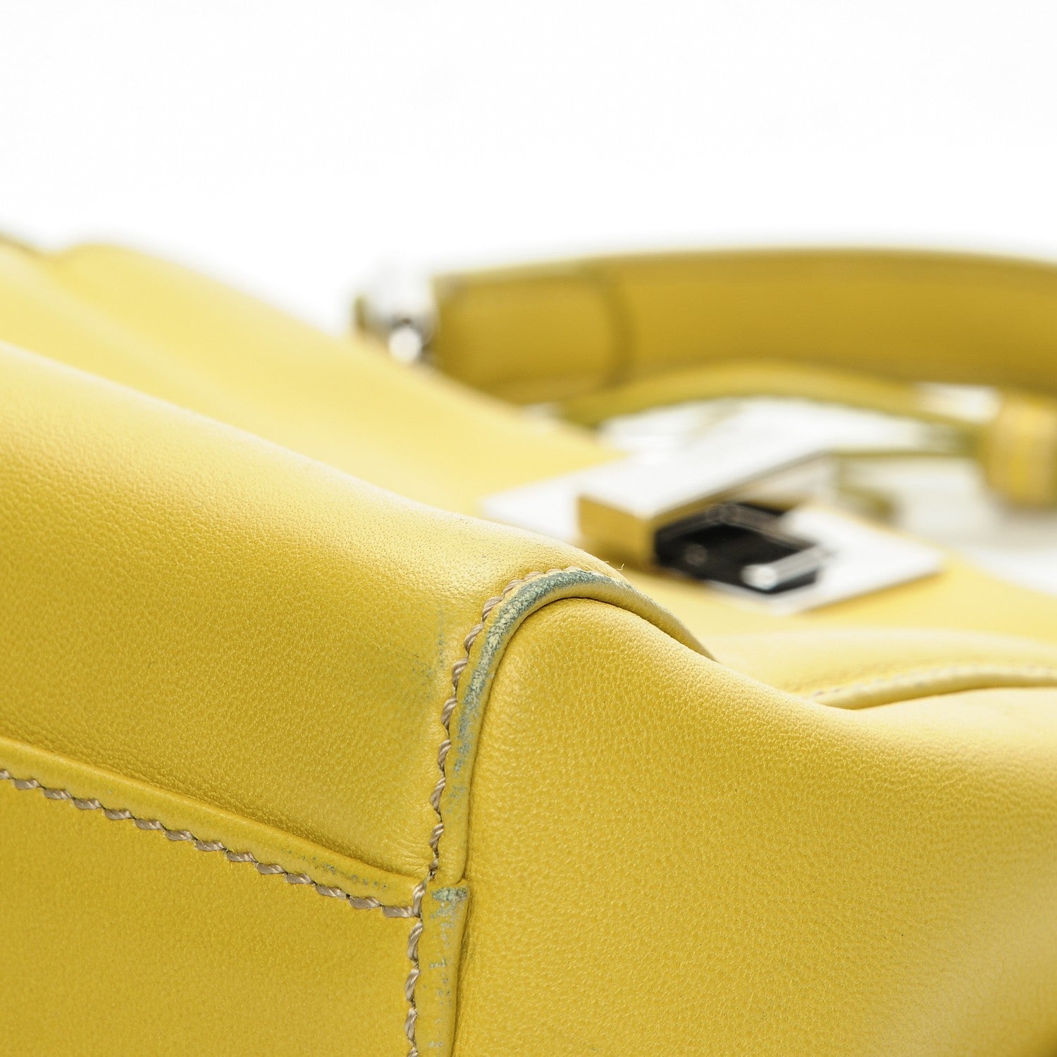 Fendi Nappa Mini Peekaboo Iconic Satchel Lime 16 of 16