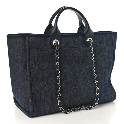 Chanel Denim Large Deauville Tote Dark Blue 3 of 10