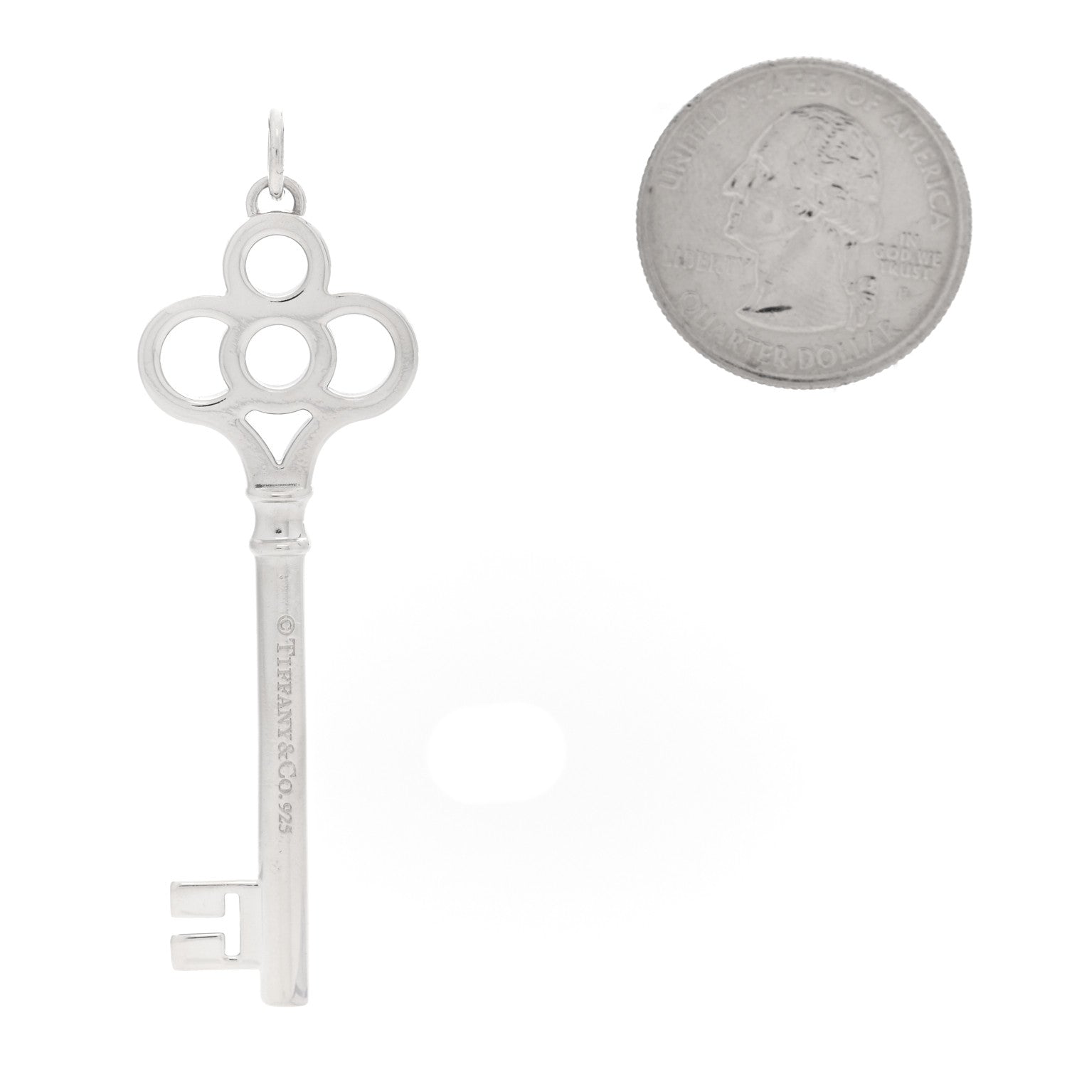 Tiffany Sterling Silver Large Crown Key Pendant 2 of 3