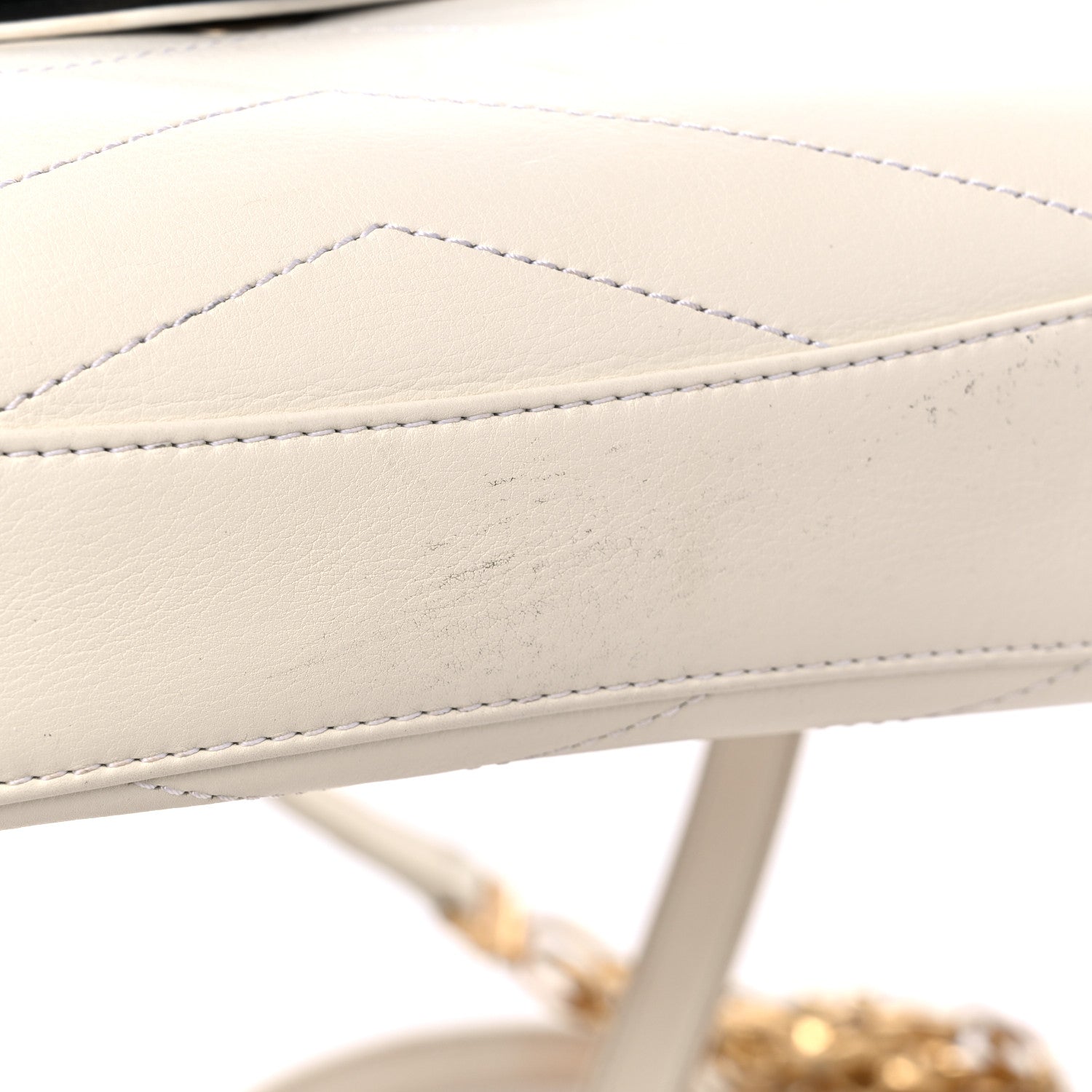 Chanel Calfskin Chevron Quilted Casual Trip Flap White 14 of 15